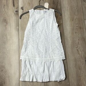 Armani Junior Eyelet Hearts Dress White Size 10A NEW